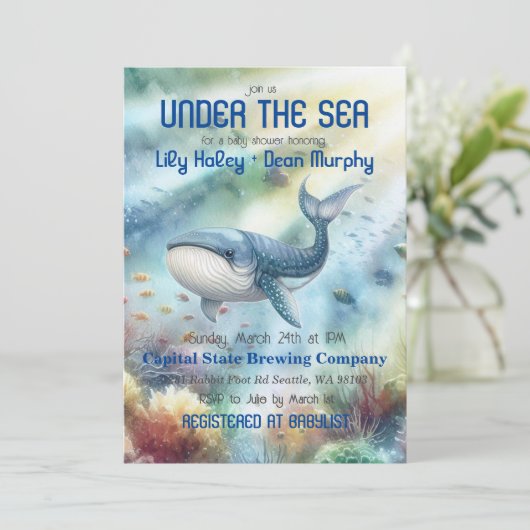 Unter der Meeresdusche Einladung (Stehend Vorderseite)