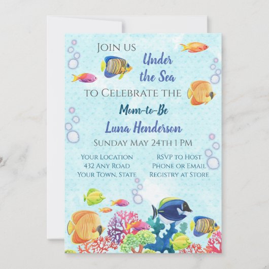 Unter der Meeresdusche Einladung (Vorderseite)