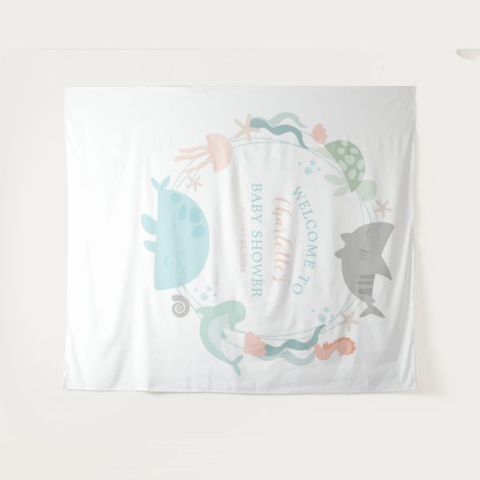 Unter der Meeresdusche Einladung Wandteppich (Vorderseite (Horizontal))