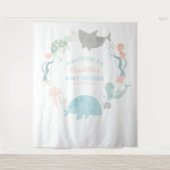 Unter der Meeresdusche Einladung Wandteppich (Vorderseite)