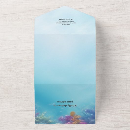 Unter der Meeresdusche Junge der Meerestiere All In One Einladung (Außenbereich)