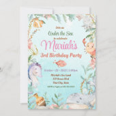 Unter der Meeresfarbe Geburtstag Einladung (Vorderseite)
