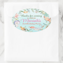 Unter der Meeresfarbe Geburtstag Klassische Runde Ovaler Aufkleber