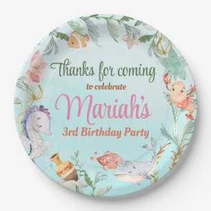 Unter der Meeresfarbe Geburtstag Pappteller