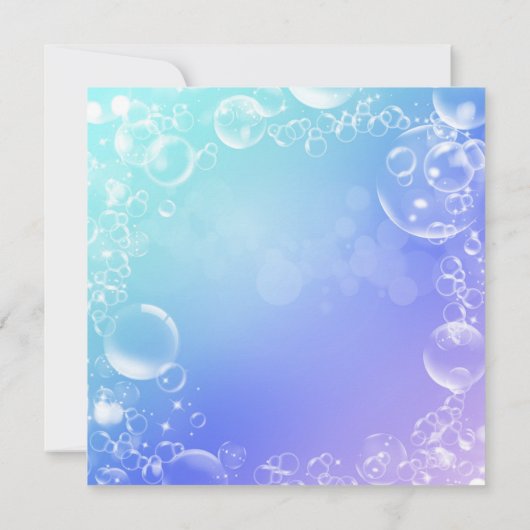 Unter der Meereskugel verzauberte Blasen-Party Ein Einladung (Rückseite)