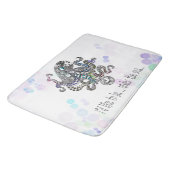 Unter der Meereslinie Doodle Oktopus mit Blasen Badematte (Schrägansicht)