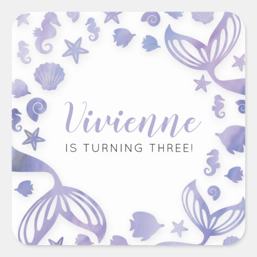 Unter der Meeresmeermedaille zum Geburtstag Quadratischer Aufkleber (Vorderseite)