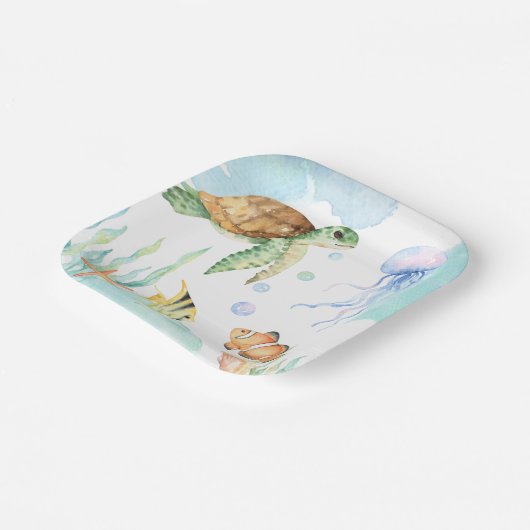 Unter der Meerespapierplatte Pappteller (Gewinkelt)