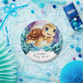 Unter der Meerespastel Schildkrötendusche Pappteller (Party)