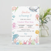 Unter der Meerespastel zum Geburtstag Einladung Oz (Stehend Vorderseite)