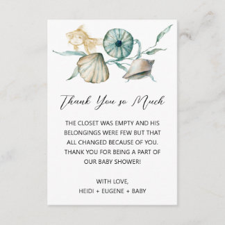 Unter der Meeresqualle Baby Dusche Danke Karte