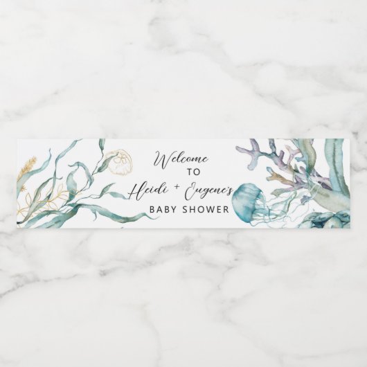 Unter der Meeresqualle Wasserflaschen Etiketten (Einzelnes Label)