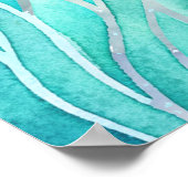 Unter der Meeresschildkröte Aqua Blue Baby Dusche  Poster (Ecke)