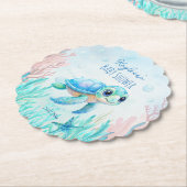 Unter der Meeresschildkröte Aqua Blue Babydusche b Untersetzer (angewinkelt)