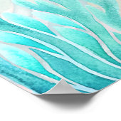 Unter der Meeresschildkröte Aqua Blue Babydusche E Poster (Ecke)