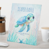 Unter der Meeresschildkröte Aqua Blue Babydusche T Sockelschild (In Situ)