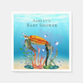 Unter der Meeresschildkröte Aquatic Pflanze Papier Serviette (Vorderseite)