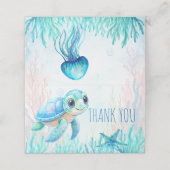 Unter der Meeresschildkröte blaue Babydusche viele Platzkarte (Außenseite Aufgefaltet)