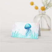 Unter der Meeresschildkröte blaue Babydusche viele Platzkarte (Rückseite)