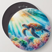 Unter der Meeresschildkröte Button (Vorne & Hinten)