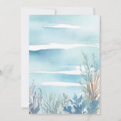 Unter der Meeresschildkröte Dolphin Blue Boy Baby Einladung (Rückseite)