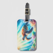 Unter der Meeresschildkröte Gepäckanhänger (Vorderseite Vertikal)