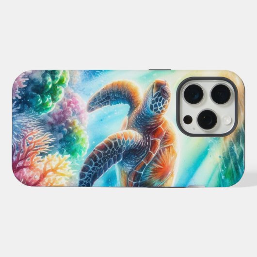 Unter der Meeresschildkröte iPhone Hülle (Rückseite (Horizontal))