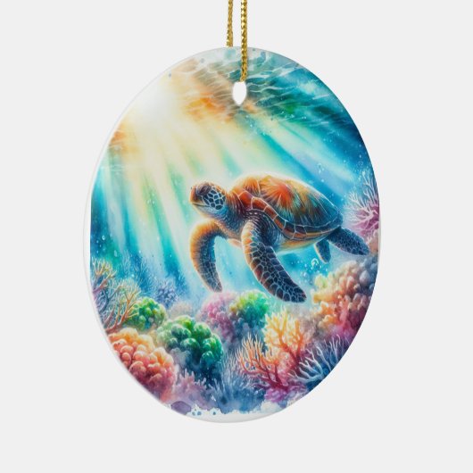 Unter der Meeresschildkröte Keramik Ornament (Rechts)