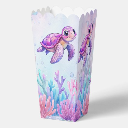 Unter der Meeresschildkröte lila Babydusche Mädche Geschenkschachtel (Rückseite)