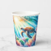 Unter der Meeresschildkröte Pappbecher (Rückseite)