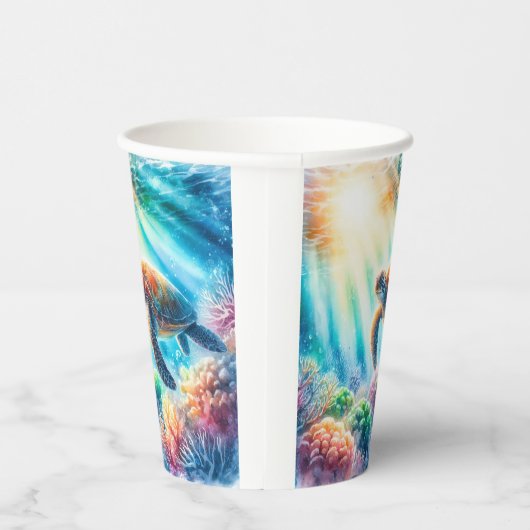 Unter der Meeresschildkröte Pappbecher (Rechts)