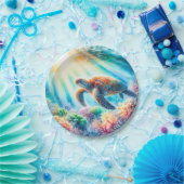 Unter der Meeresschildkröte Pappteller (Party)