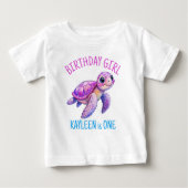 Unter der Meeresschildkröte pinkfarbenes lila Gebu Baby T-shirt (Vorderseite)