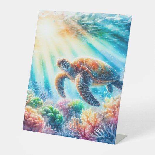 Unter der Meeresschildkröte Sockelschild (Vorderseite)