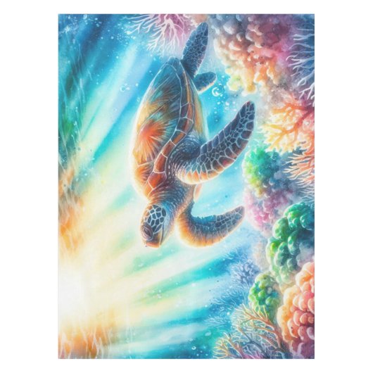 Unter der Meeresschildkröte Tischdecke (Vorderseite)