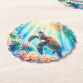 Unter der Meeresschildkröte Untersetzer (angewinkelt)