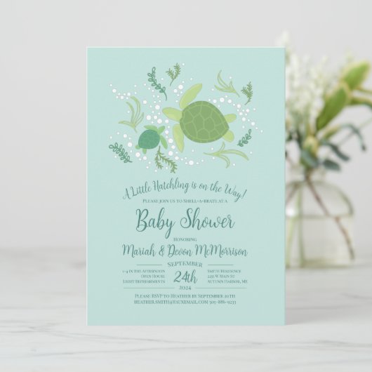 Unter der Meeresschildkrötendusche Einladung (Stehend Vorderseite)