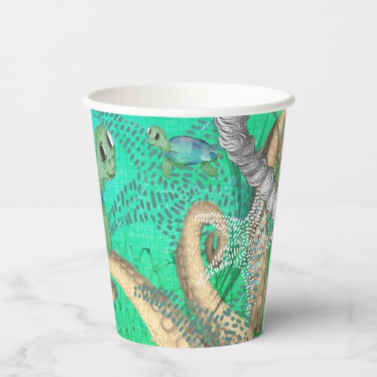 Unter der Meeresschildkrötendusche Pappbecher (Rückseite)