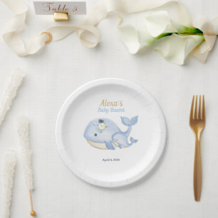 Unter der Meereswal-Babydusche (Junge) Papierplatt Pappteller