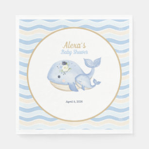 Unter der Meereswal-Kinderdusche (Junge) Serviette