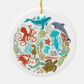 Unter der Meereswelt des Meereskrebses Keramik Ornament (Hinten)