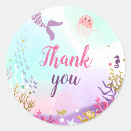 Unter der Meerjungfrau-Aufkleber Cupcake Topper Pi Runder Aufkleber