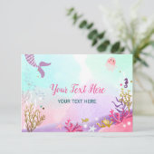 Unter der Meerjungfrau Babydusche Einsteckkarte UA RSVP Karte (Stehend Vorderseite)