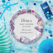 Unter der Meerjungfrau Babydusche Lila Türkis Pappteller (Party)