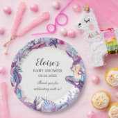 Unter der Meerjungfrau Babydusche Lila Türkis Pappteller (Party)