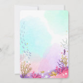 Unter der Meerjungfrau Birthday Einladung Lila (Rückseite)