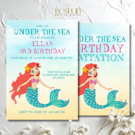 Unter der Meerjungfrau Birthday Magical Ocean Part Einladung