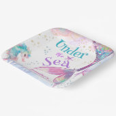 Unter der Meerjungfrau Birthday Pink Lila Pappteller (Gewinkelt)