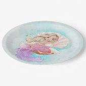 Unter der Meerjungfrau (Blonde) in der Oyster-Musc Pappteller (Schrägansicht)