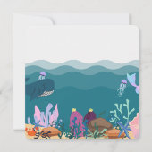 Unter der Meerjungfrau Geburtstagspartei Birthday Einladung (Rückseite)